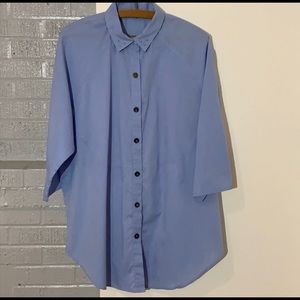Women’s Blue Button Up with Flair